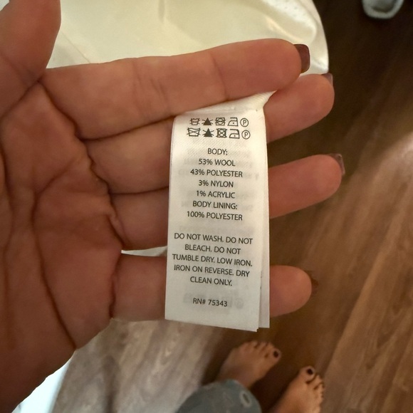 H by Halston Cream Trench Oversized Wool Blend Coat - Picture 4 of 5